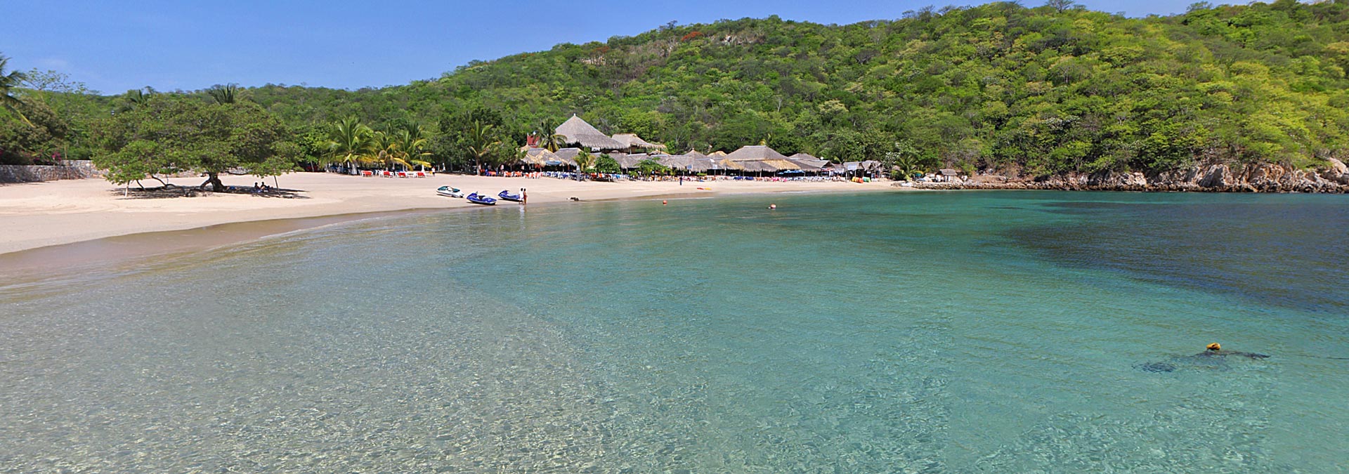Panoramic view of Huatulco's turquoise bays and beaches